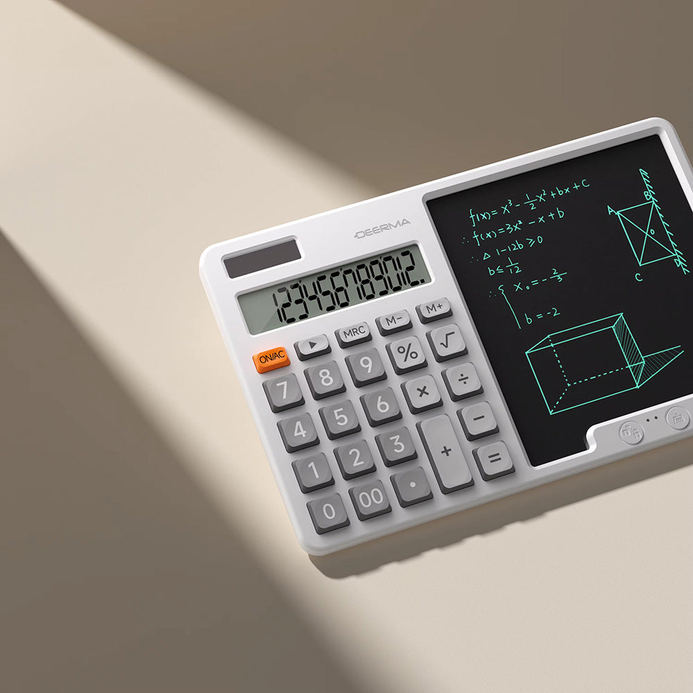Calculadora de escritorio con tableta de escritura Deerma JX01, gris