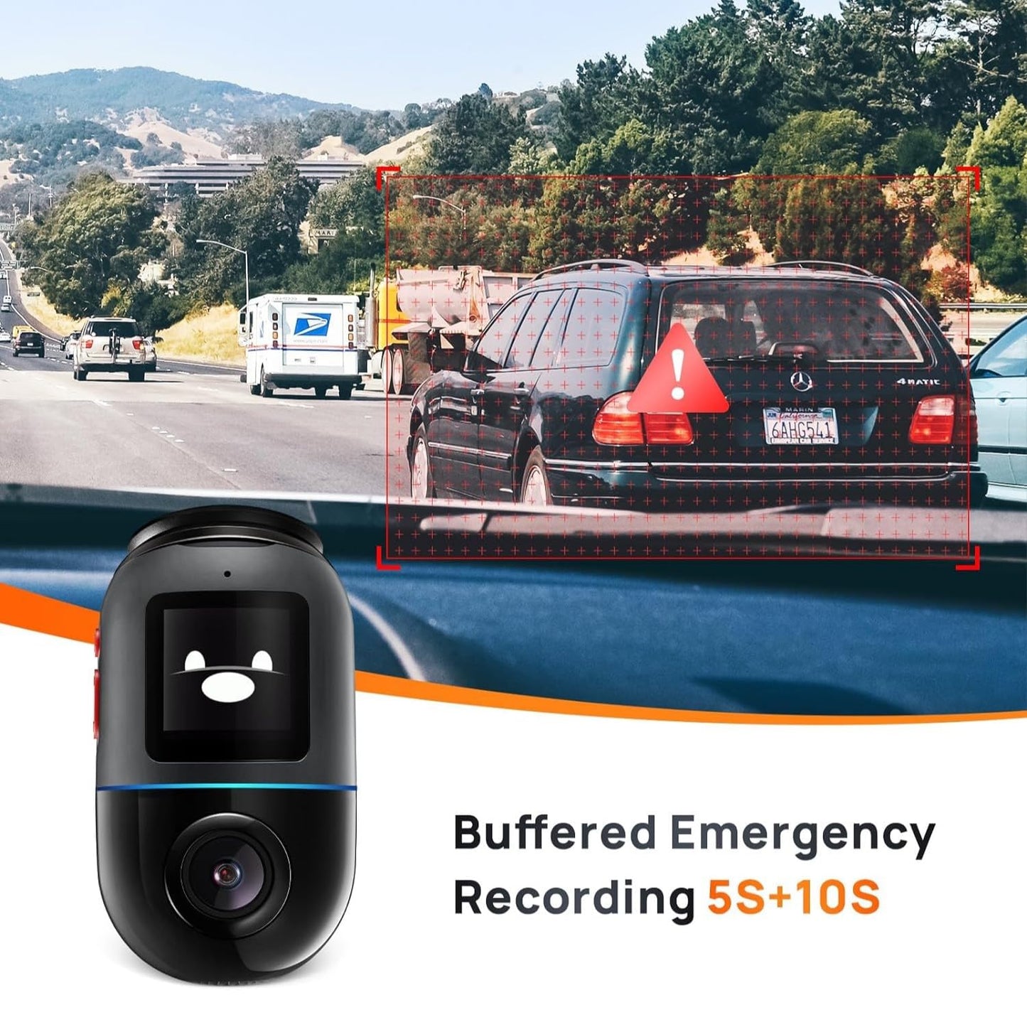 70mai Dash Cam Omni 360 X200, 1080P, 32Gb, Wi-Fi, GPS, AI, Control por Voz, Pantalla 1.2inch X200-32-BK