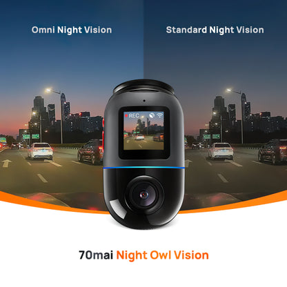 Cámara Auto 70mai Dash Cam Omni 360 X200, 1080P, 64Gb, Wi-Fi, GPS, IA, Control Vocal, Pantalla 1.2inch X200-64-BK