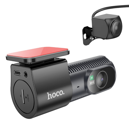 Cámara de Auto Delantera y Trasera HOCO DV8, 2K, Pantalla 1.47 pulgadas