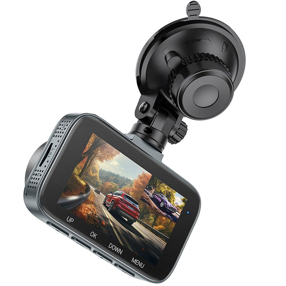 HOCO Driving DV6, 1080P, 3inch Display, Cara trasera frontal de la cámara del coche 