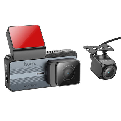 Cámara Auto Delantera Trasera HOCO DV12, 2K, Wi-Fi, GPS, Pantalla de 3.69 pulgadas
