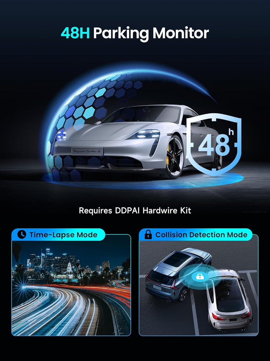 Cámara Auto Delantera Trasera DDPAI Z50 Pro Dual, 4K, Wi-Fi, GPS, Pantalla de 3 pulgadas