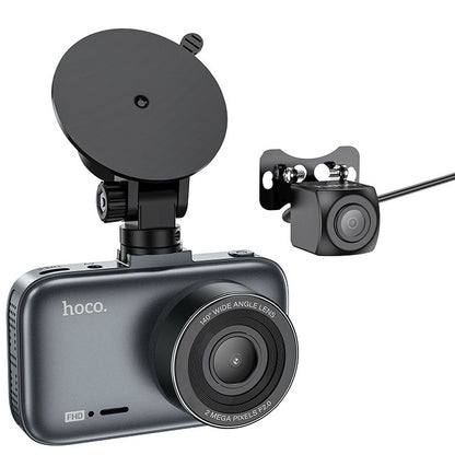 HOCO Driving DV6, 1080P, 3inch Display, Cara trasera frontal de la cámara del coche 