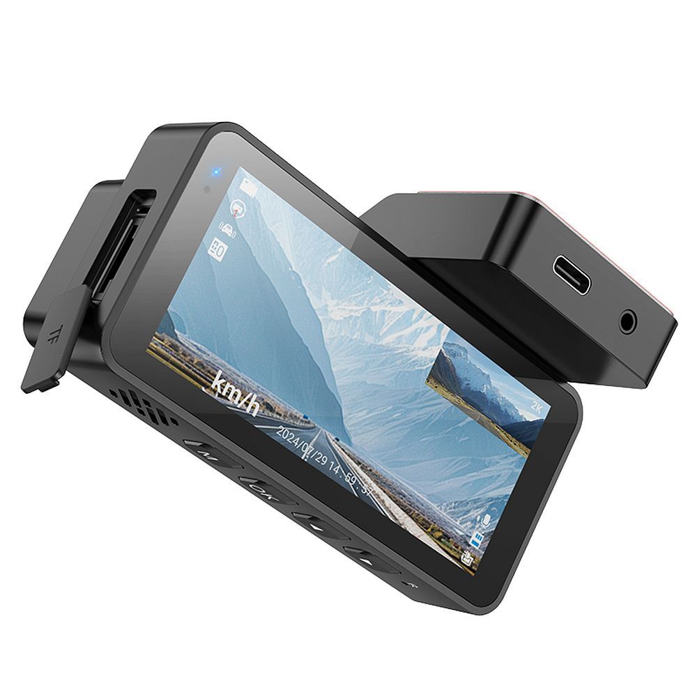 Cámara Auto Delantera Trasera HOCO DV12, 2K, Wi-Fi, GPS, Pantalla de 3.69 pulgadas