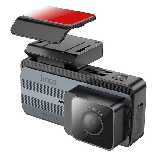 Cámara Auto Delantera Trasera HOCO DV12, 2K, Wi-Fi, GPS, Pantalla de 3.69 pulgadas