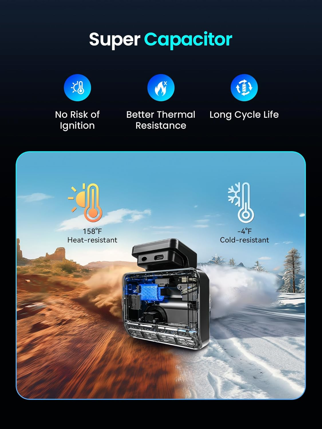 Cámara Auto Delantera Trasera DDPAI Z50 Pro Dual, 4K, Wi-Fi, GPS, Pantalla de 3 pulgadas