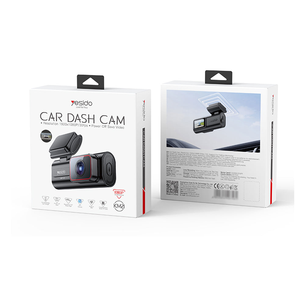 Cámara para Auto Yesido KM21, 1080P, Wi-Fi, Pantalla de 1.47 pulgadas