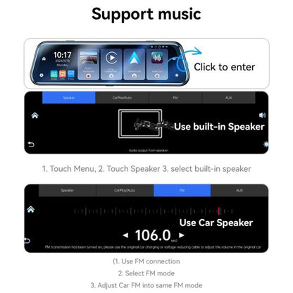 Cámara Auto Yesido KM24 con Carplay / Android Auto, 4K, Pantalla de 9.66 pulgadas