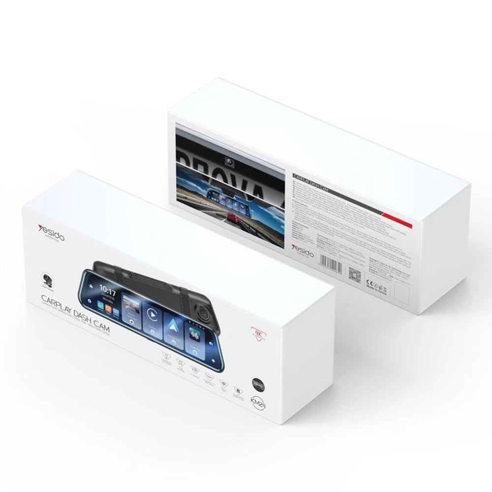 Cámara Auto Yesido KM24 con Carplay / Android Auto, 4K, Pantalla de 9.66 pulgadas