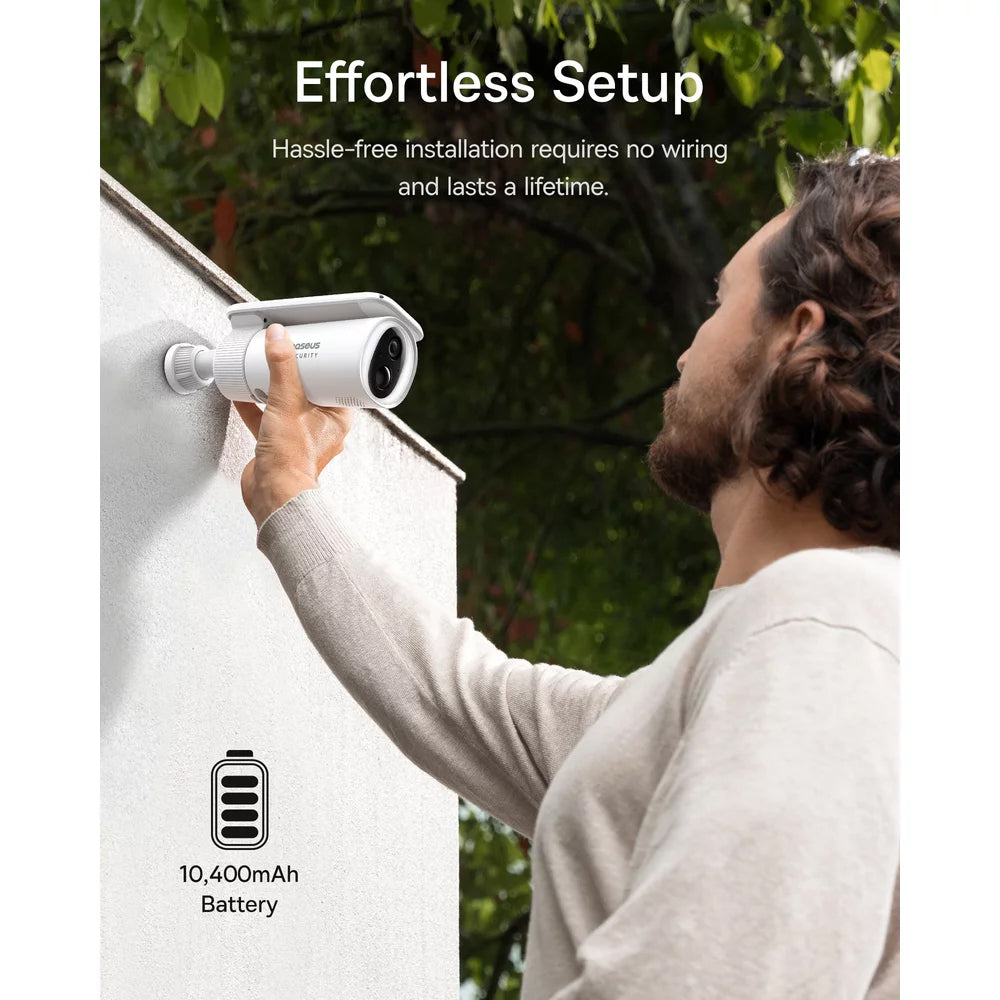 Cámara de Vigilancia Baseus Solar S1, Wi-Fi, 2K, IP67, Panel Solar, Exterior S0SW002130