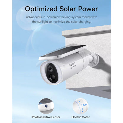 Cámara de Vigilancia Baseus Solar S1, Wi-Fi, 2K, IP67, Panel Solar, Exterior S0SW002130