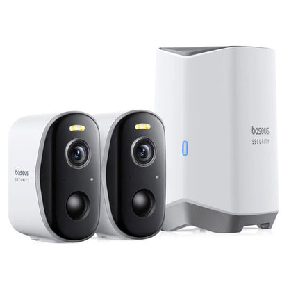 Cámara de Vigilancia Baseus N1 Plus, Wi-Fi, 2K, IP67, Exterior, Set 2 piezas S0TW012131