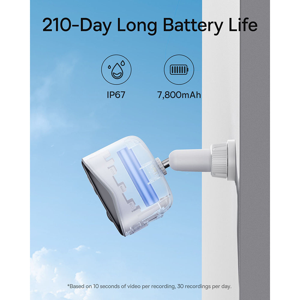 Cámara de Vigilancia Baseus N1, Wi-Fi, 2K, IP67, Exterior, Blanca S0TZ002130
