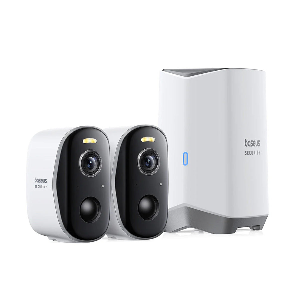 Cámara de Vigilancia Baseus N1, Wi-Fi, 2K, IP67, Exterior, Set 2 piezas A00061900113-01