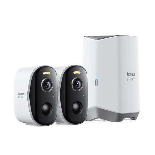 Cámara de Vigilancia Baseus N1, Wi-Fi, 2K, IP67, Exterior, Set 2 piezas A00061900113-01