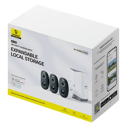 Baseus N1 Surveillance Camera, Wi-Fi, 2K, IP67, Outdoor, Set of 3 pieces S0TW012131