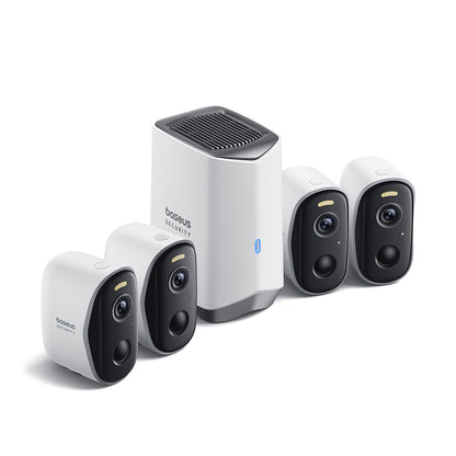 Cámara de Vigilancia Baseus N1, Wi-Fi, 2K, IP67, Exterior, Set de 4 piezas ACSLH-01