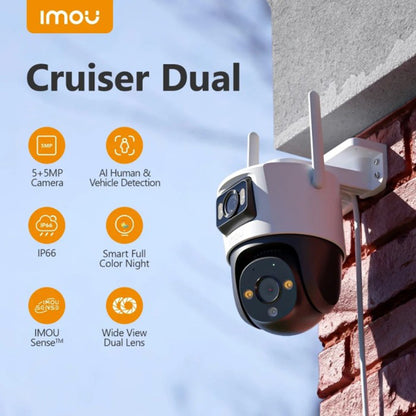 Cámara de Vigilancia Imou Cruiser Dual, Wi-Fi, 2.8K + 2.8K, IP66, Exterior IPC-S7XP-10M0WED-0360B