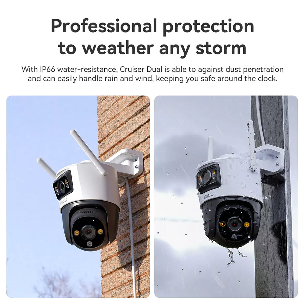 Cámara de Vigilancia Imou Cruiser Dual, Wi-Fi, 2.8K + 2.8K, IP66, Exterior IPC-S7XP-10M0WED-0360B