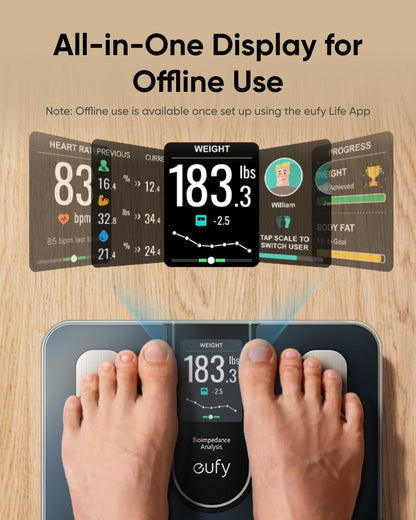 Báscula Digital Eufy Smart Scale C20, Negro T9130011
