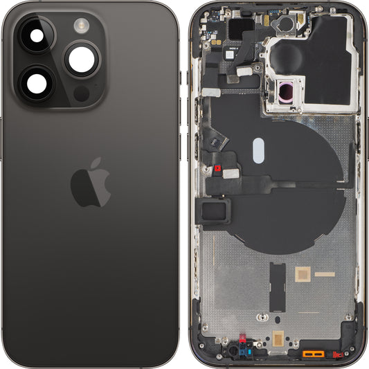 Cubierta de la batería del Apple iPhone 14 Pro, con funda intermedia, negro (negro espacial), Swap 