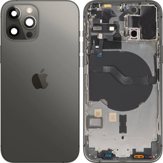 Funda de batería para Apple iPhone 12 Pro, con media carcasa, negro (grafito), Swap 