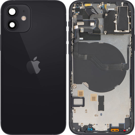 Cubierta de batería Apple iPhone 12, con media carcasa, negra, Swap (Grado B)