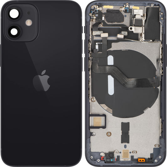 Apple iPhone 12 mini cubierta de la batería, con el caso del medio, Negro, Swap 