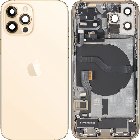 Tapa de Batería Apple iPhone 12 Pro, Con Carcasa Central, Piezas Completas, Dorado, Swap