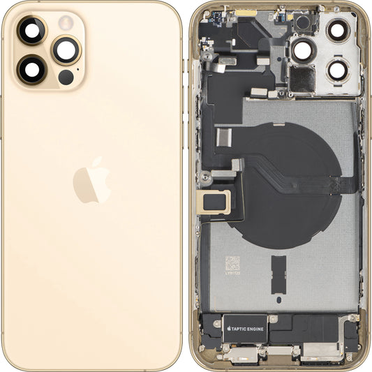 Tapa de Batería Apple iPhone 12 Pro Max, Con Carcasa Central, Piezas Completas, Dorado, Swap