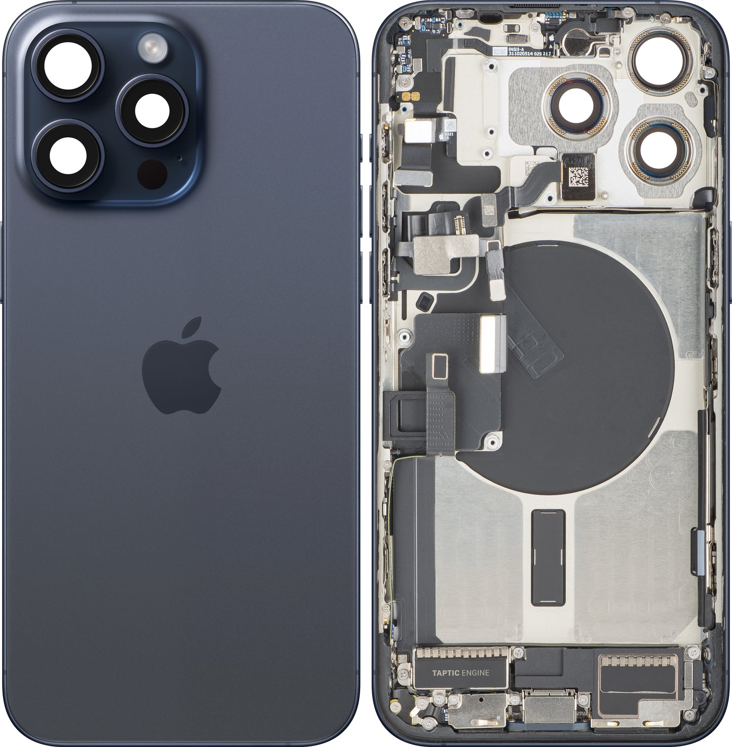 Tapa de Batería Apple iPhone 15 Pro Max, Con Carcasa Media, Piezas Completas, Azul (Blue Titanium), Intercambio