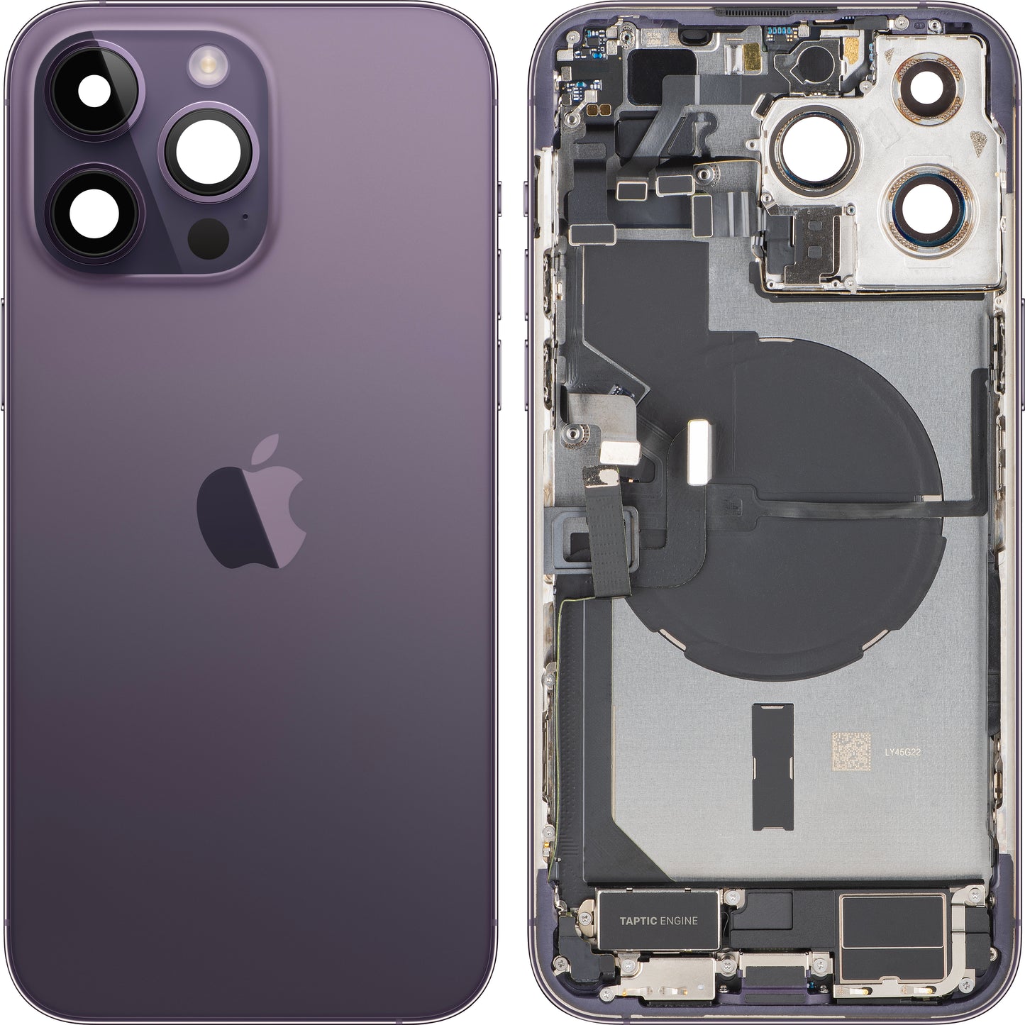 Tapa de Batería Apple iPhone 14 Pro Max, Con Carcasa Central, Piezas Completas, Morado (Deep Purple), Intercambio