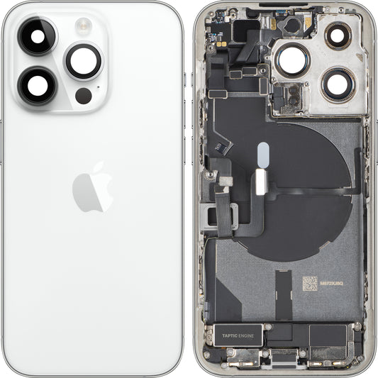Tapa de Batería Apple iPhone 14 Pro, Con Carcasa Central, Piezas Completas, Plateado, Swap