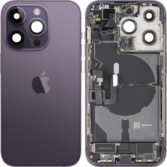 Tapa de Batería Apple iPhone 14 Pro, Con Carcasa Central, Piezas Completas, Morado (Deep Purple), Intercambio