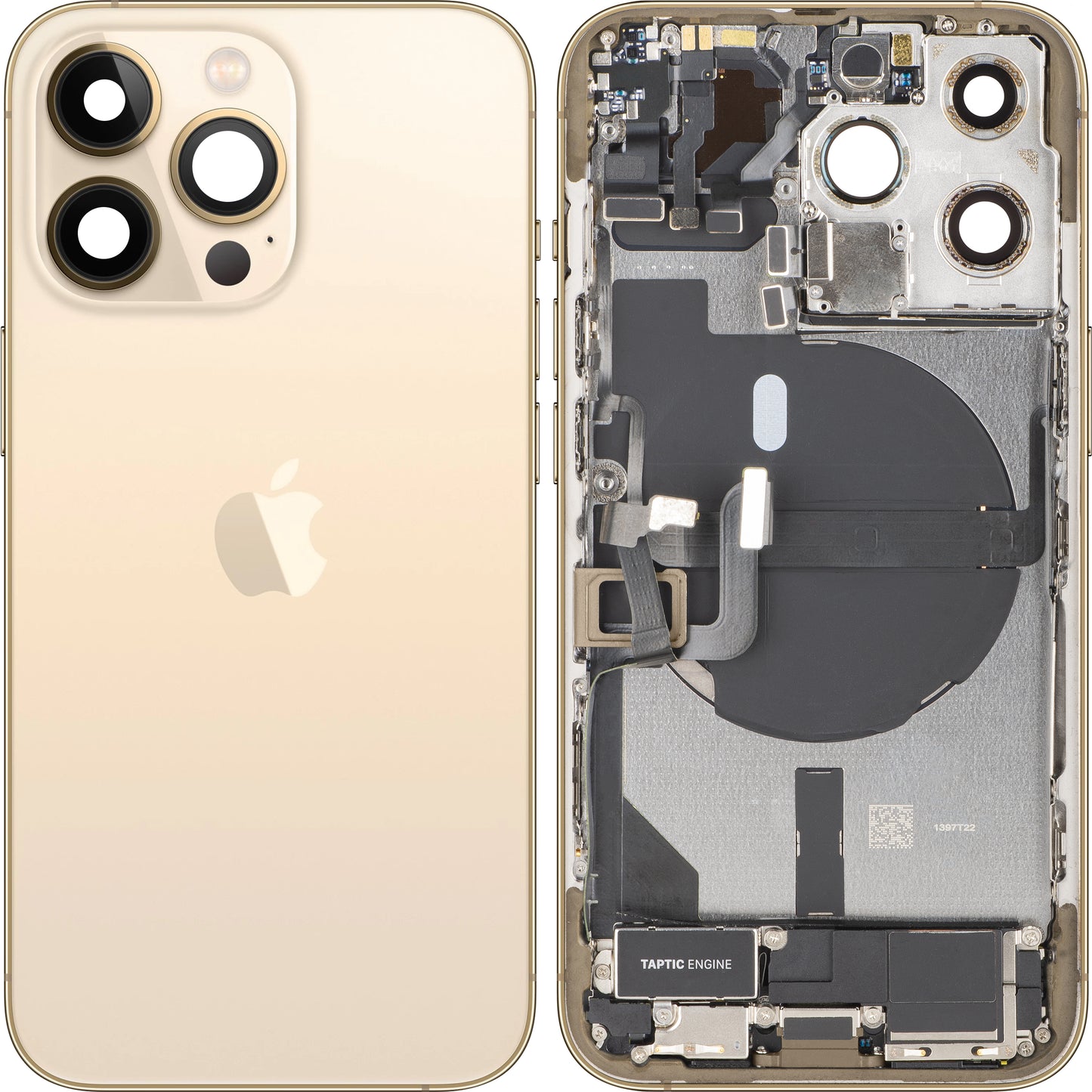 Tapa de Batería Apple iPhone 13 Pro, Con Carcasa Media, Piezas Completas, Dorado, Swap