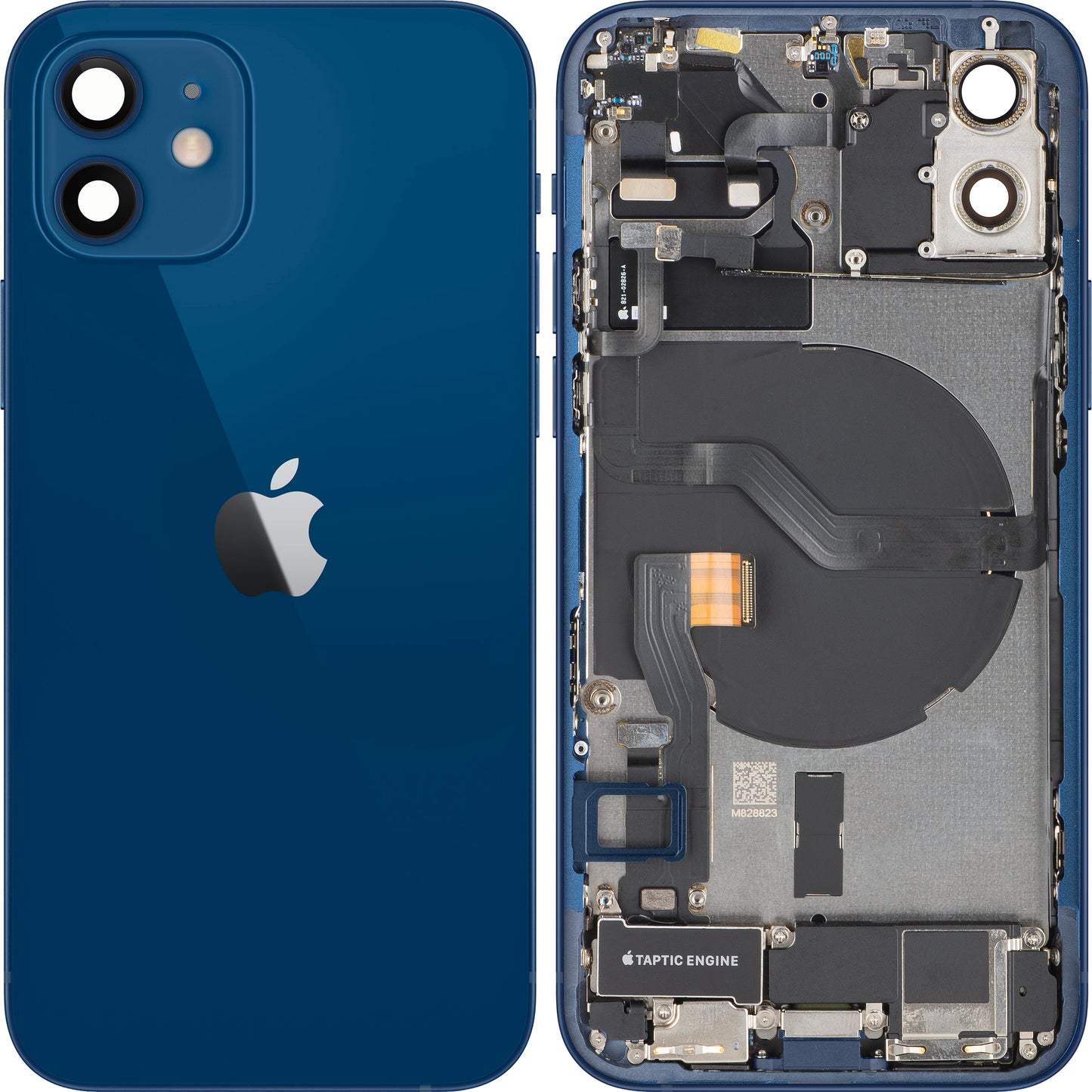 Tapa de Batería Apple iPhone 12, Con Carcasa Central, Piezas Completas, Azul, Swap