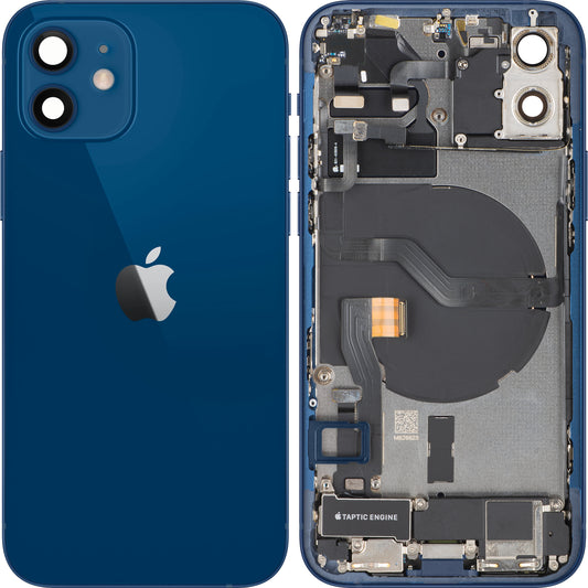 Tapa de Batería Apple iPhone 12, Con Carcasa Central, Piezas Completas, Azul, Swap