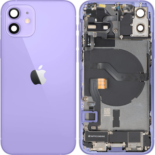 Tapa de Batería Apple iPhone 12, Con Carcasa Central, Completa, Púrpura, Intercambio