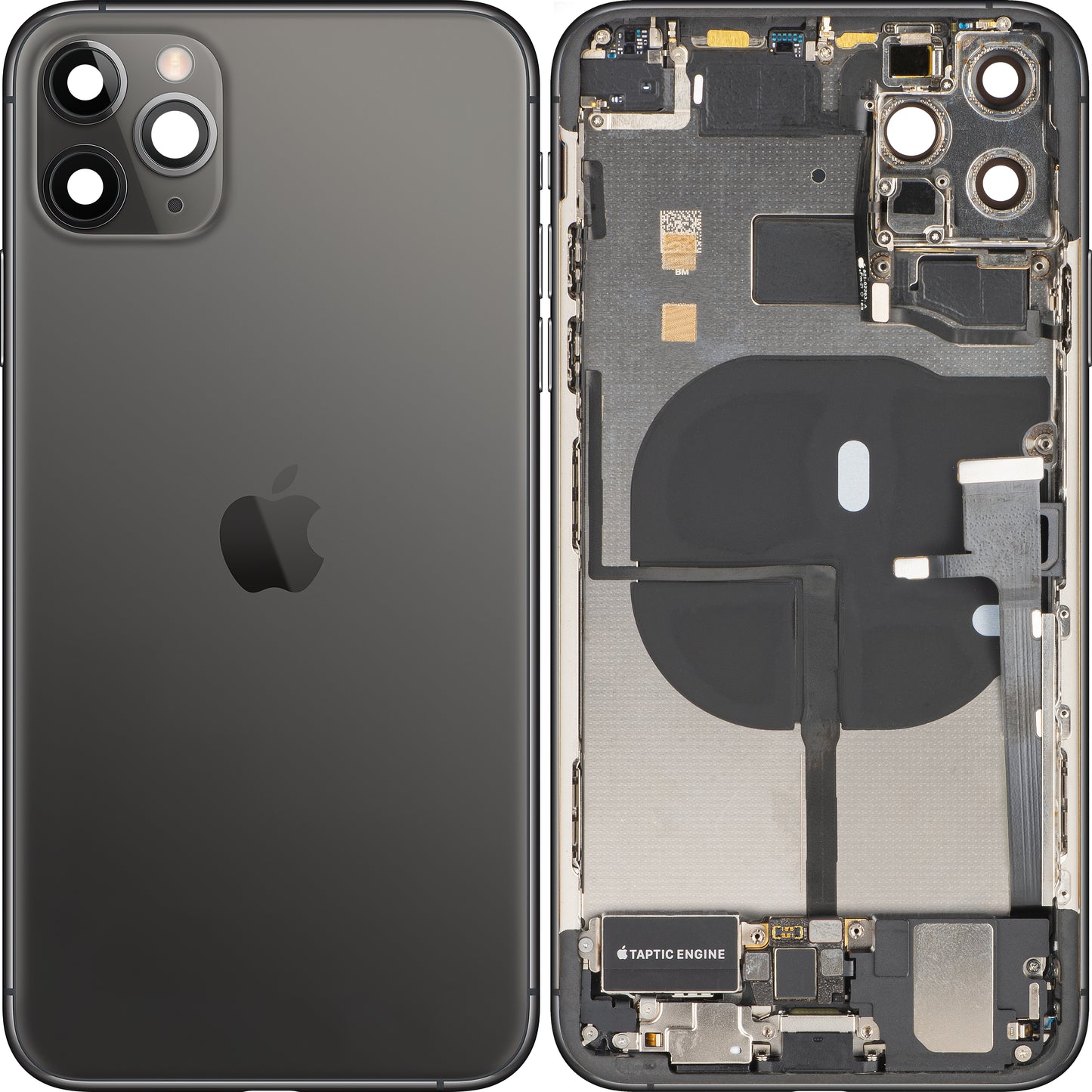 Tapa de Batería Apple iPhone 11 Pro Max, Con Carcasa Media, Piezas Completas, Negro (Space Gray), Swap