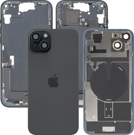 Tapa de Batería Apple iPhone 15 Plus, Con Carcasa Central, Piezas Completas, Negro, Swap