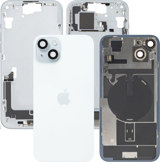 Tapa de Batería Apple iPhone 15 Plus, Con Carcasa Central, Piezas Completas, Azul, Swap
