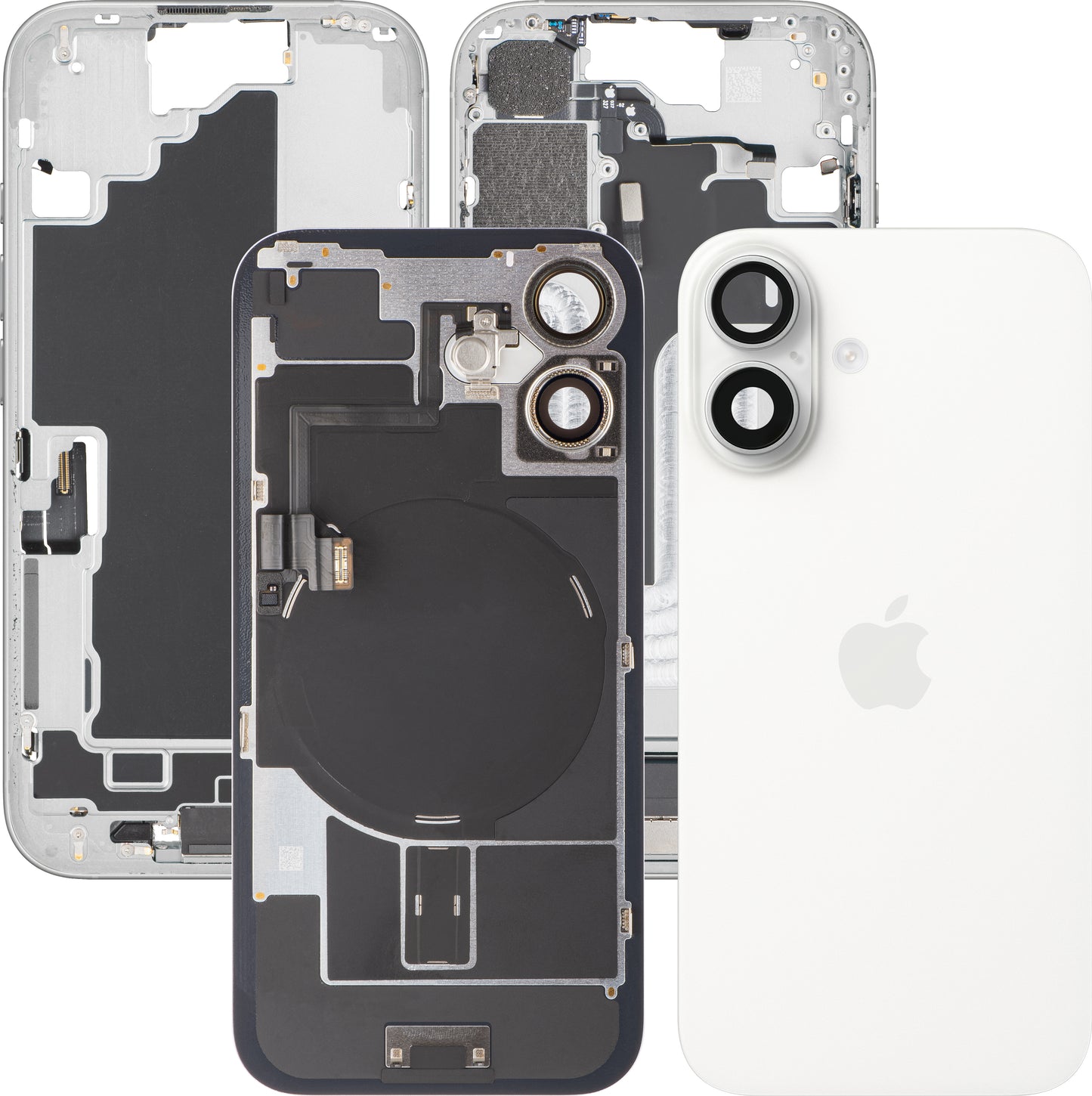Tapa de Batería Apple iPhone 16, Con Carcasa Central, Piezas Completas, Blanco, Swap
