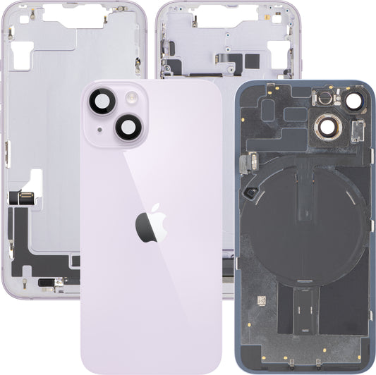 Tapa de Batería Apple iPhone 14, Con Carcasa Media, Piezas Completas, Morado, Intercambio