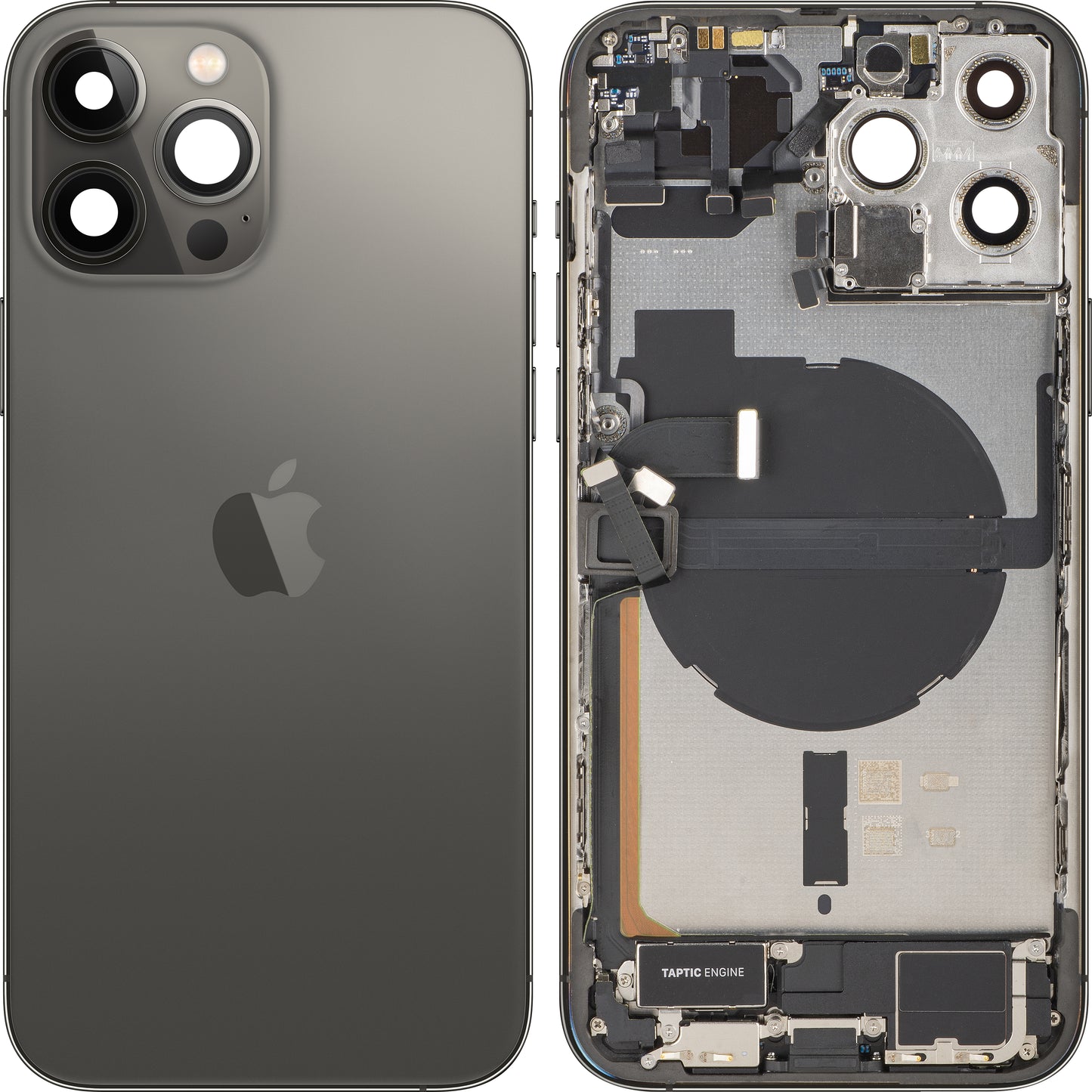 Tapa de Batería Apple iPhone 13 Pro Max, Con Carcasa Media, Piezas Completas, Negro (Grafito), Swap