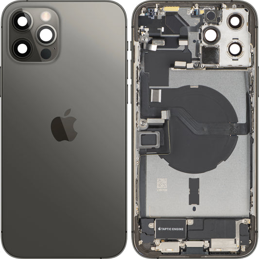 Tapa de Batería Apple iPhone 12 Pro Max, Con Carcasa Central, Piezas Completas, Gris (Graphite), Swap