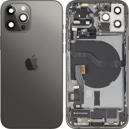 Tapa de Batería Apple iPhone 12 Pro, Con Carcasa Central, Piezas Completas, Gris (Graphite), Swap