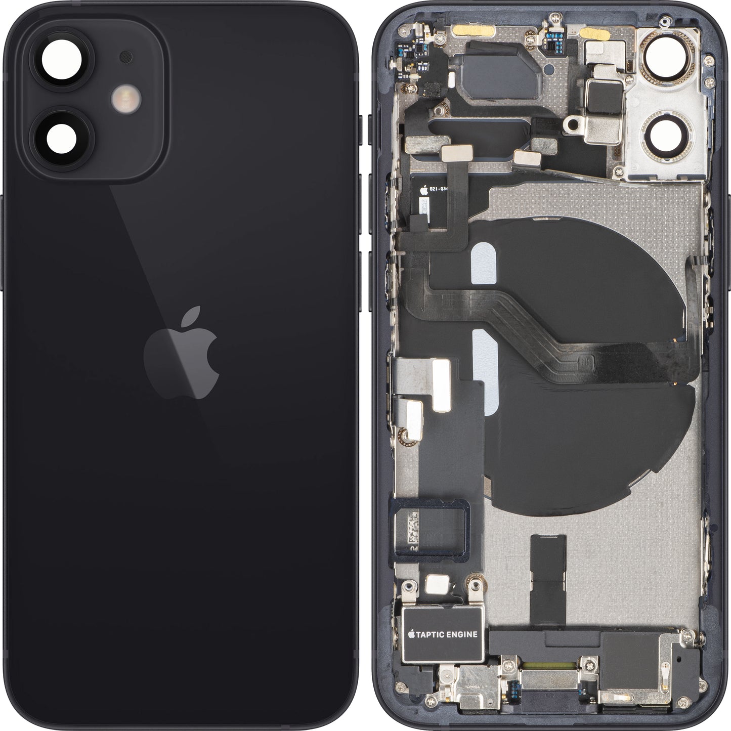 Tapa de Batería Apple iPhone 12 mini, Con Carcasa Central, Piezas Completas, Negro, Swap