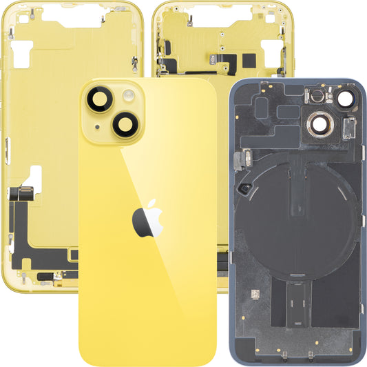 Tapa de Batería Apple iPhone 14, Con Carcasa Central, Piezas Completas, Amarillo, Swap