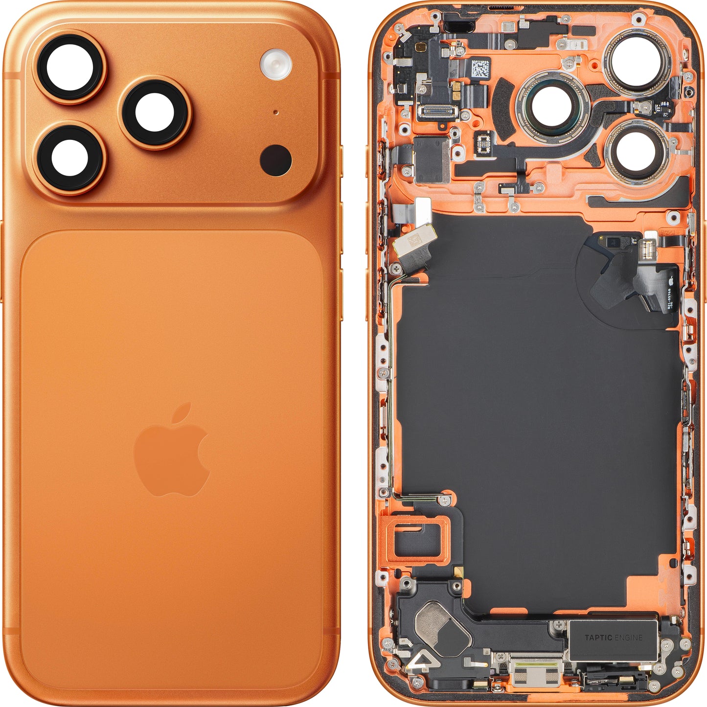Tapa de Batería Apple iPhone 17 Pro, Con Carcasa Media, Piezas Completas, Naranja (Cosmic Orange), Swap